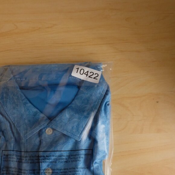 Hickey Freeman Polo Mens Extra Large Blue Geometric Performance Golf Fish Scale - Picture 8 of 8